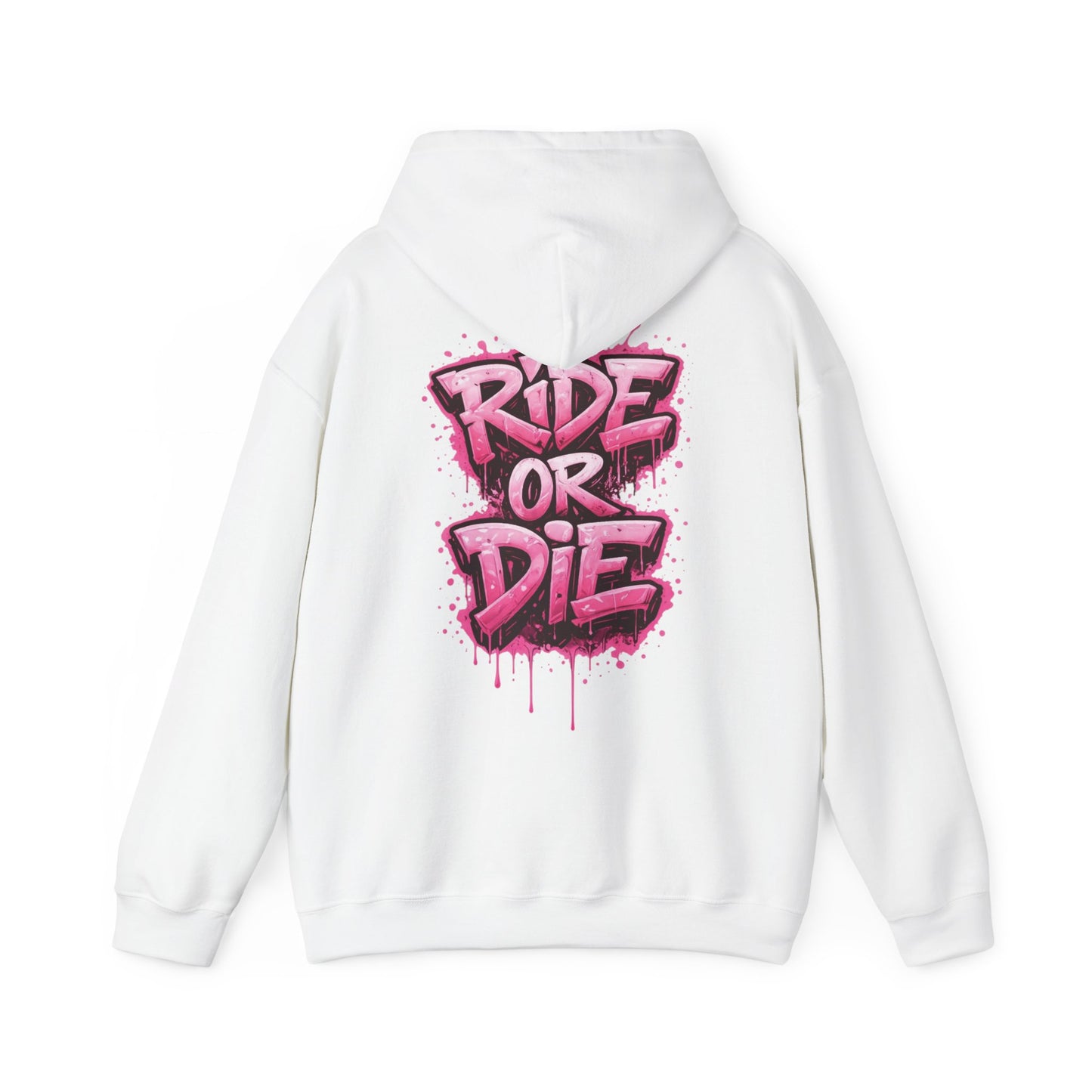 She Rides RideOrDie Hoodie Roze//Bikergirl Hoodie