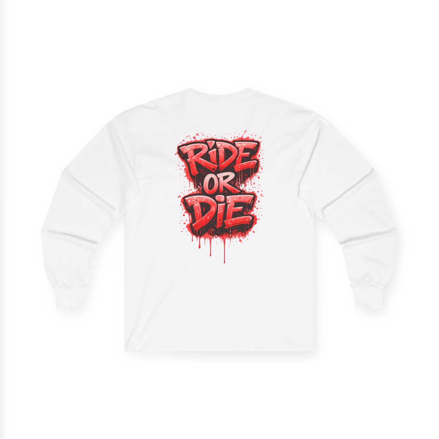 She Rides RideOrDie Long Sleeve Rood//Bikergirl Long Sleeve