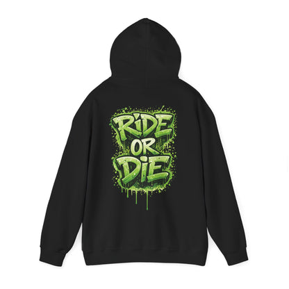 She Rides RideOrDie Hoodie Groen//Bikergirl Hoodie