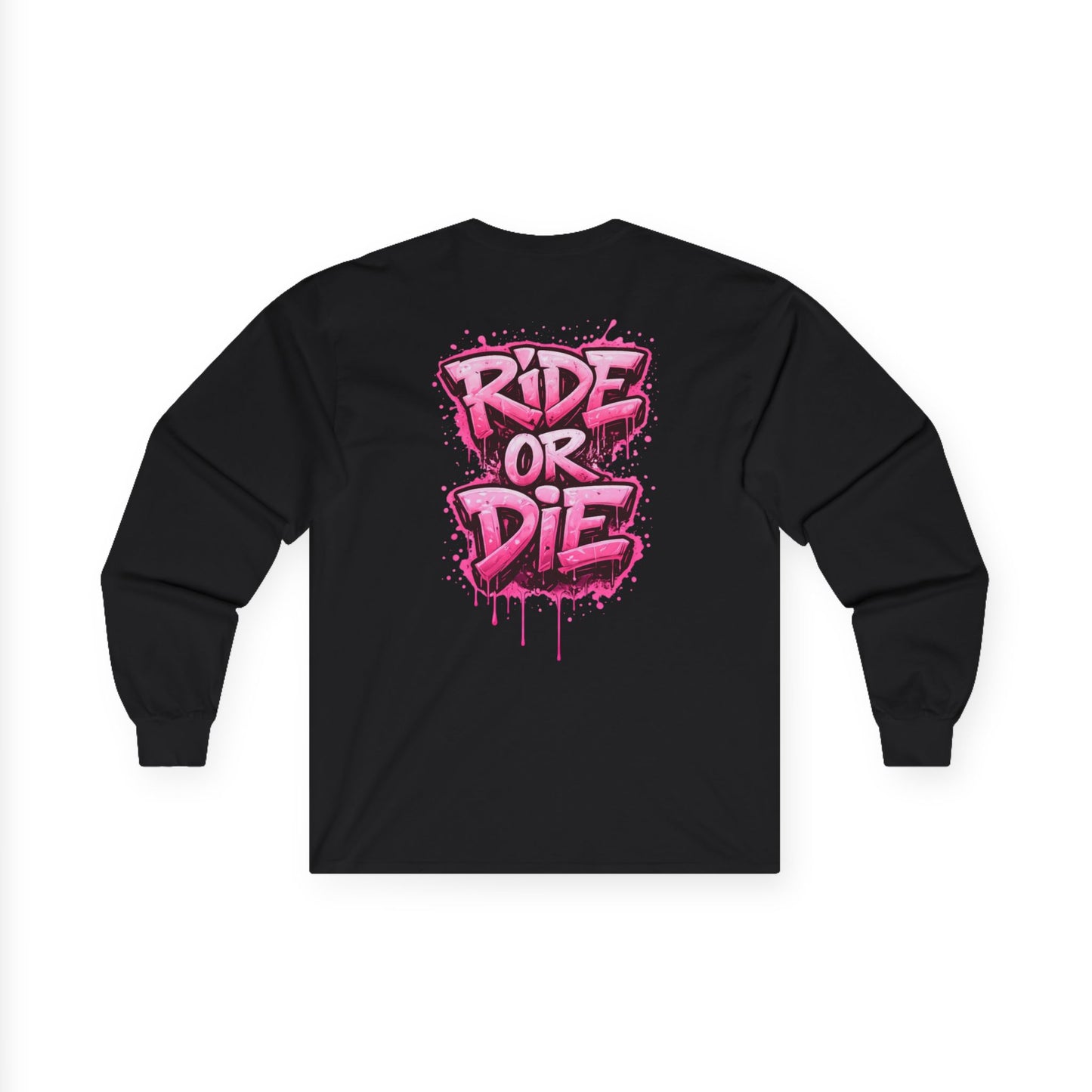 She Rides RideOrDie Long Sleeve Roze//Bikergirl Long Sleeve