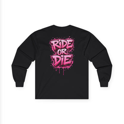 She Rides RideOrDie Long Sleeve Roze//Bikergirl Long Sleeve