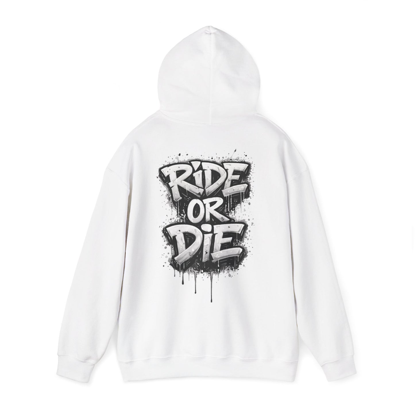 She Rides RideOrDie Hoodie Zwart&Wit//Bikergirl Hoodie