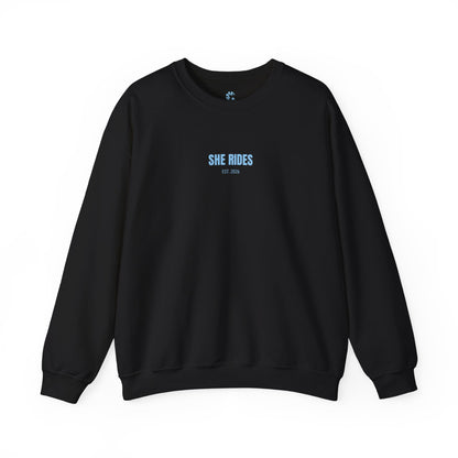 She Rides RideOrDie Sweater Blauw//Bikergirl Sweater