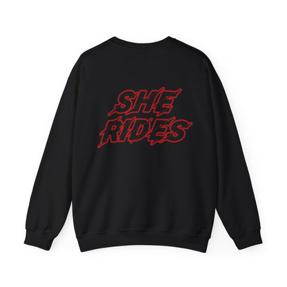 She Rides Original Sweater Rood//Bikergirl Sweater