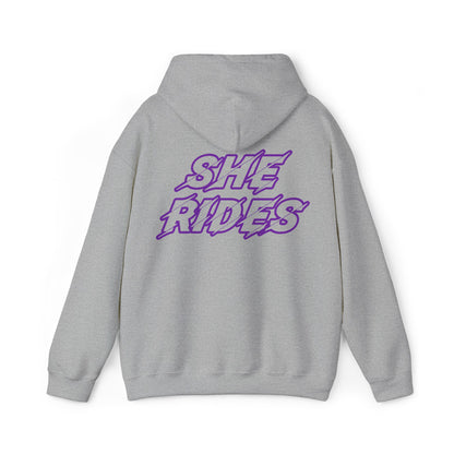 She Rides Original Hoodie Paars//Bikergirl Hoodie