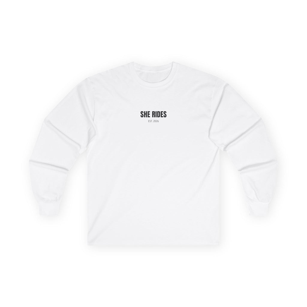 She Rides Basic Long Sleeve Zwart&Wit//Bikergirl Long Sleeve