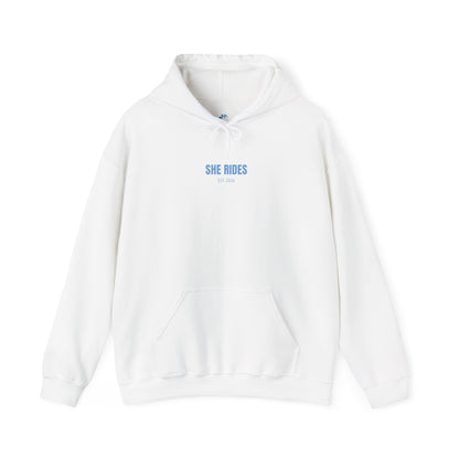 She Rides RideOrDie Hoodie Blauw//Bikergirl Hoodie