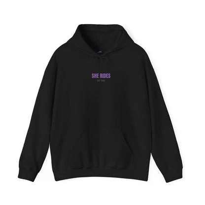 She Rides Girl Racer Hoodie Paars//Bikergirl Hoodie