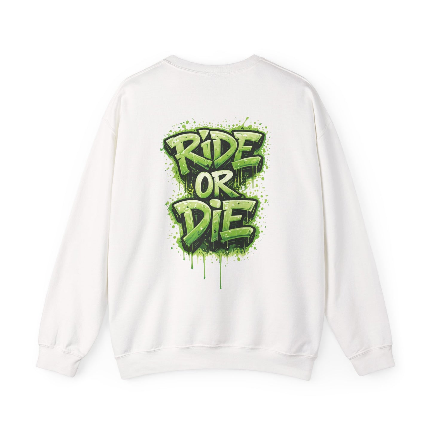 She Rides RideOrDie Sweater Groen//Bikergirl Sweater