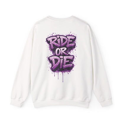 She Rides RideOrDie Sweater Paars//Bikergirl Sweater