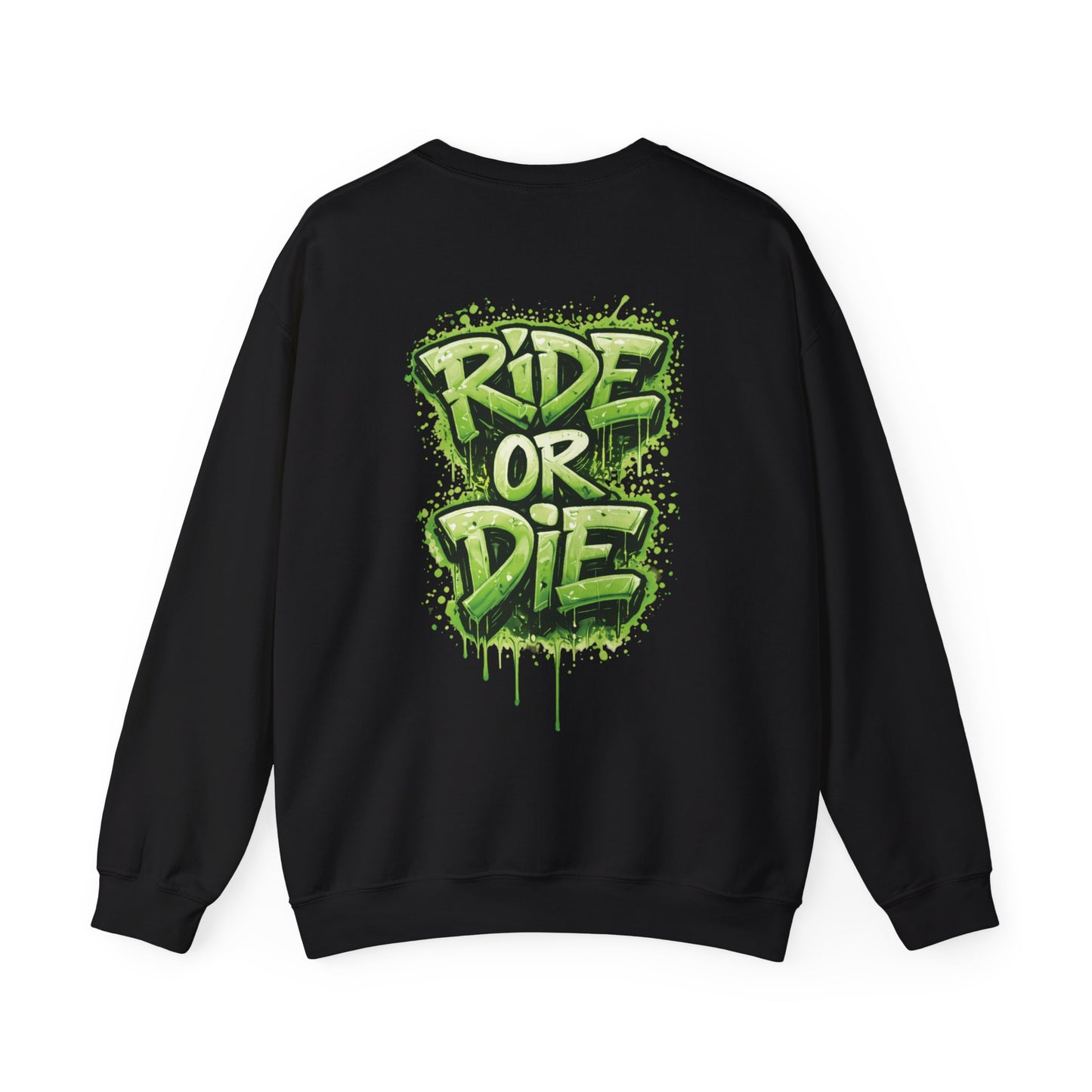 She Rides RideOrDie Sweater Groen//Bikergirl Sweater