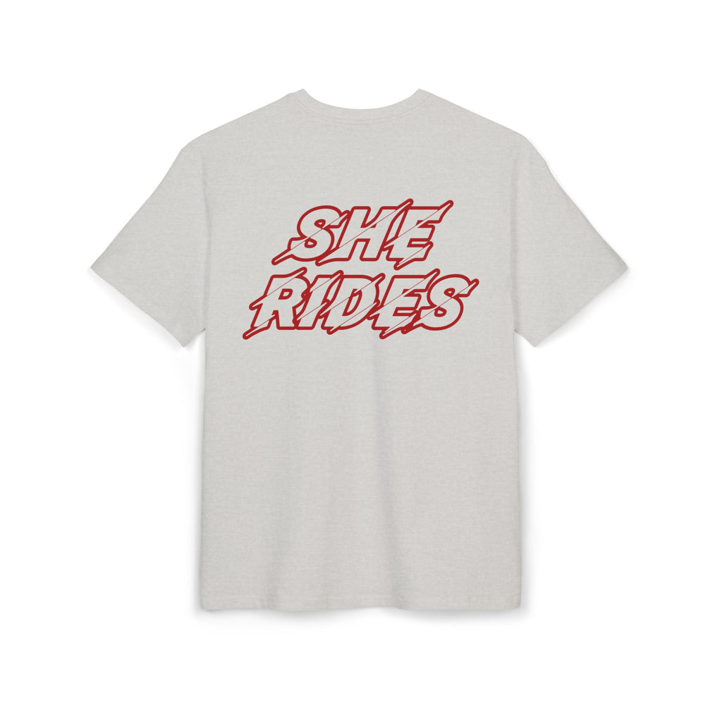 She Rides Oversized T-shirt Rood