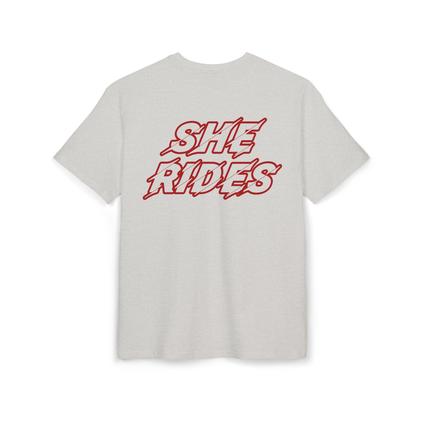 She Rides Oversized T-shirt Rood//Bikergirl T-shirt