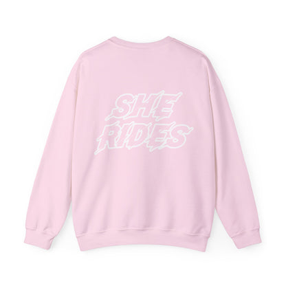 She Rides Original Sweater Light Pink & Light Blue//Bikergirl Sweater