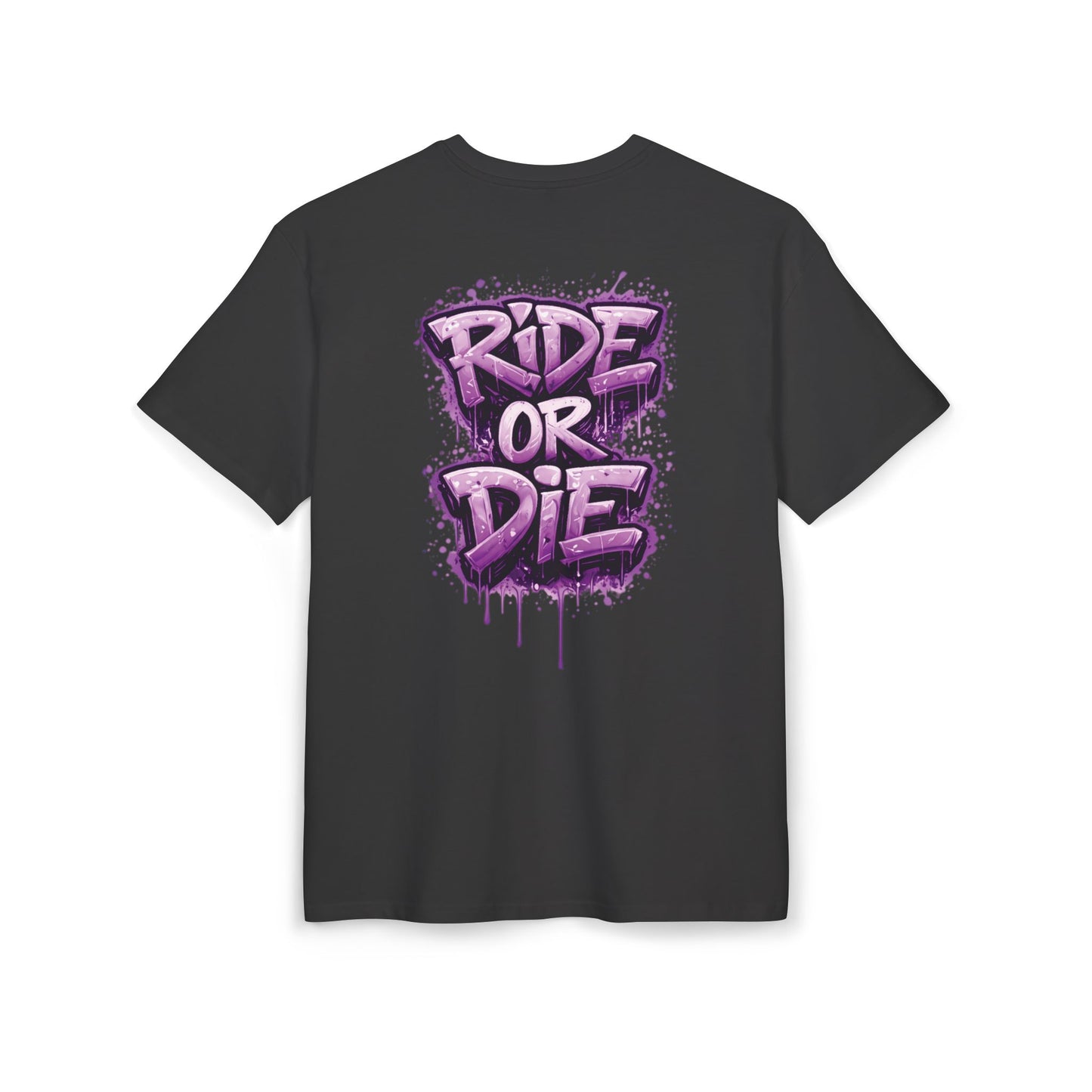 She Rides RideOrDie Oversized T-shirt Paars//Bikergirl T-shirt