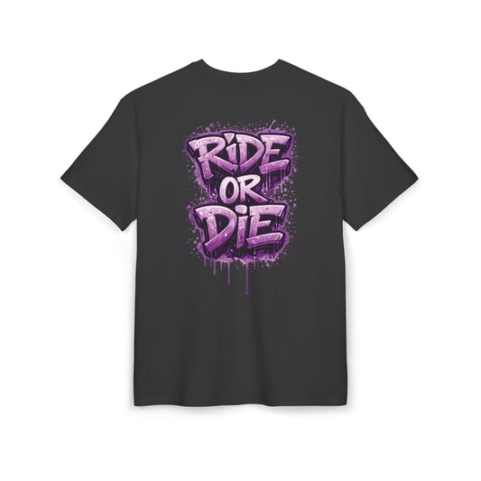 She Rides RideOrDie Oversized T-shirt Paars//Bikergirl T-shirt