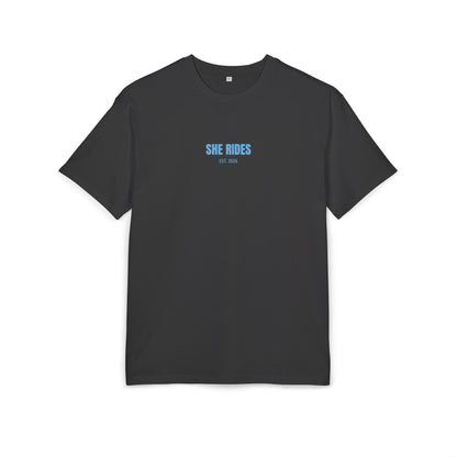 She Rides RideOrDie Oversized T-shirt Blauw//Bikergirl T-shirt