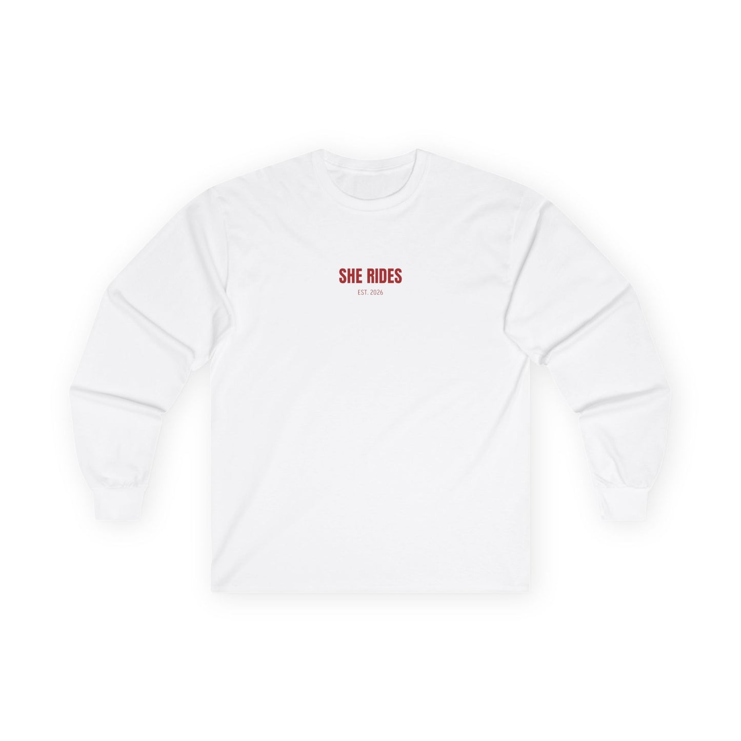 She Rides RideOrDie Long Sleeve Rood//Bikergirl Long Sleeve