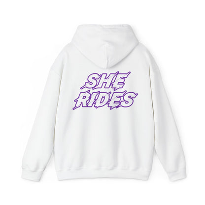 She Rides Original Hoodie Paars//Bikergirl Hoodie