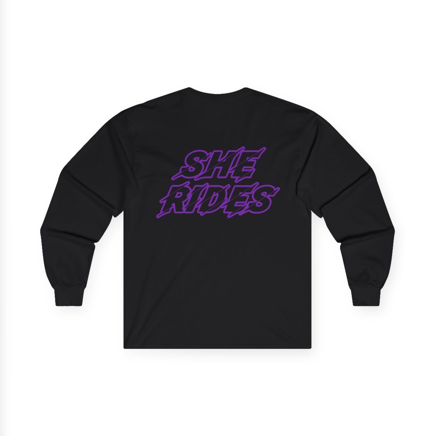 She Rides Long Sleeve Paars//Bikergirl Long Sleeve