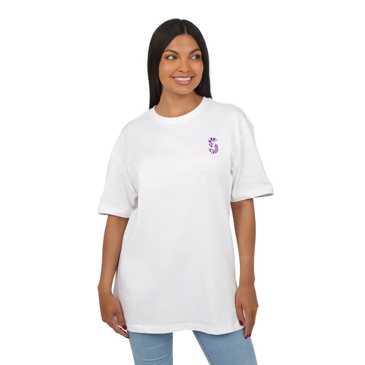She Rides Logo Oversized T-shirt Paars//Bikergirl T-shirt
