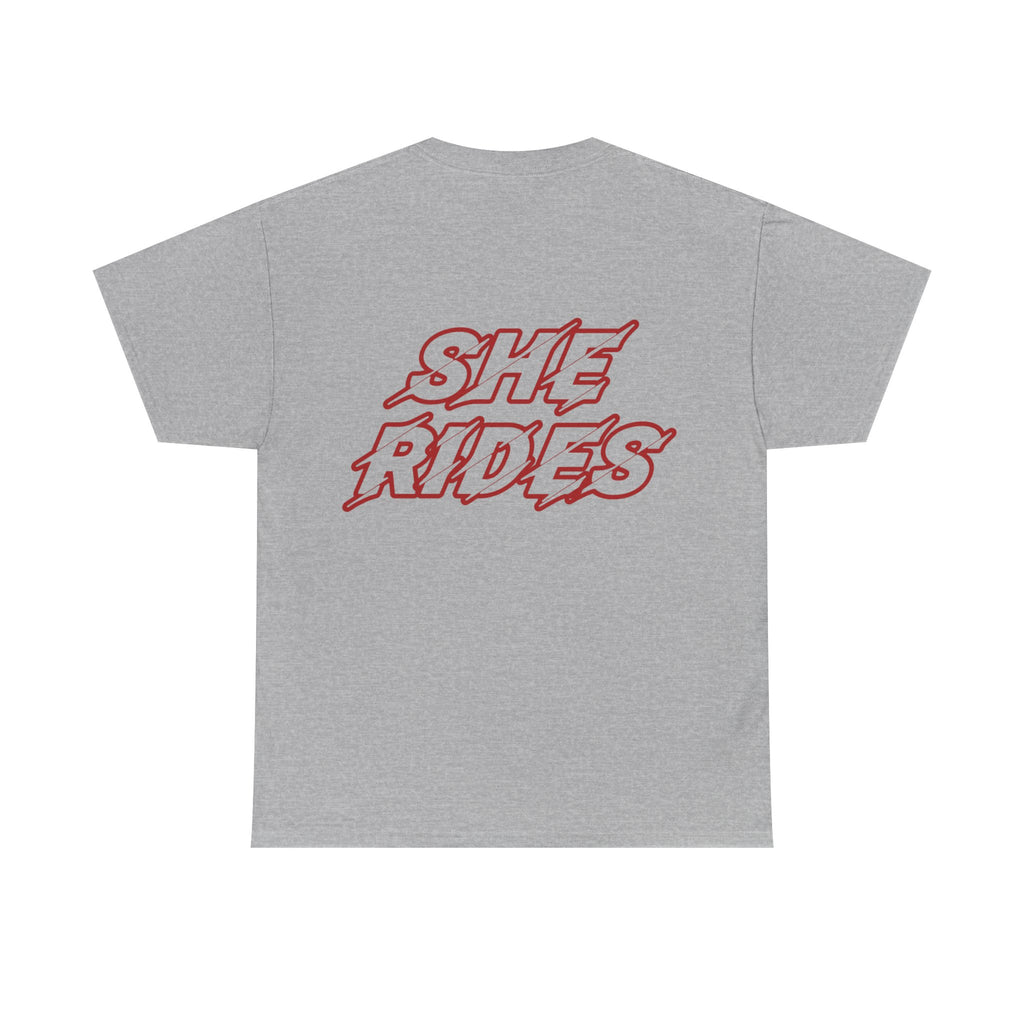 She Rides original T-shirt Rood