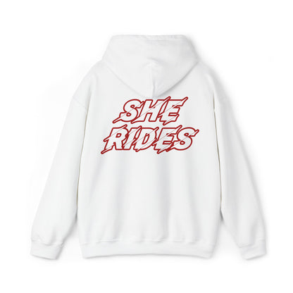 She Rides Original Hoodie Rood//Bikergirl Hoodie