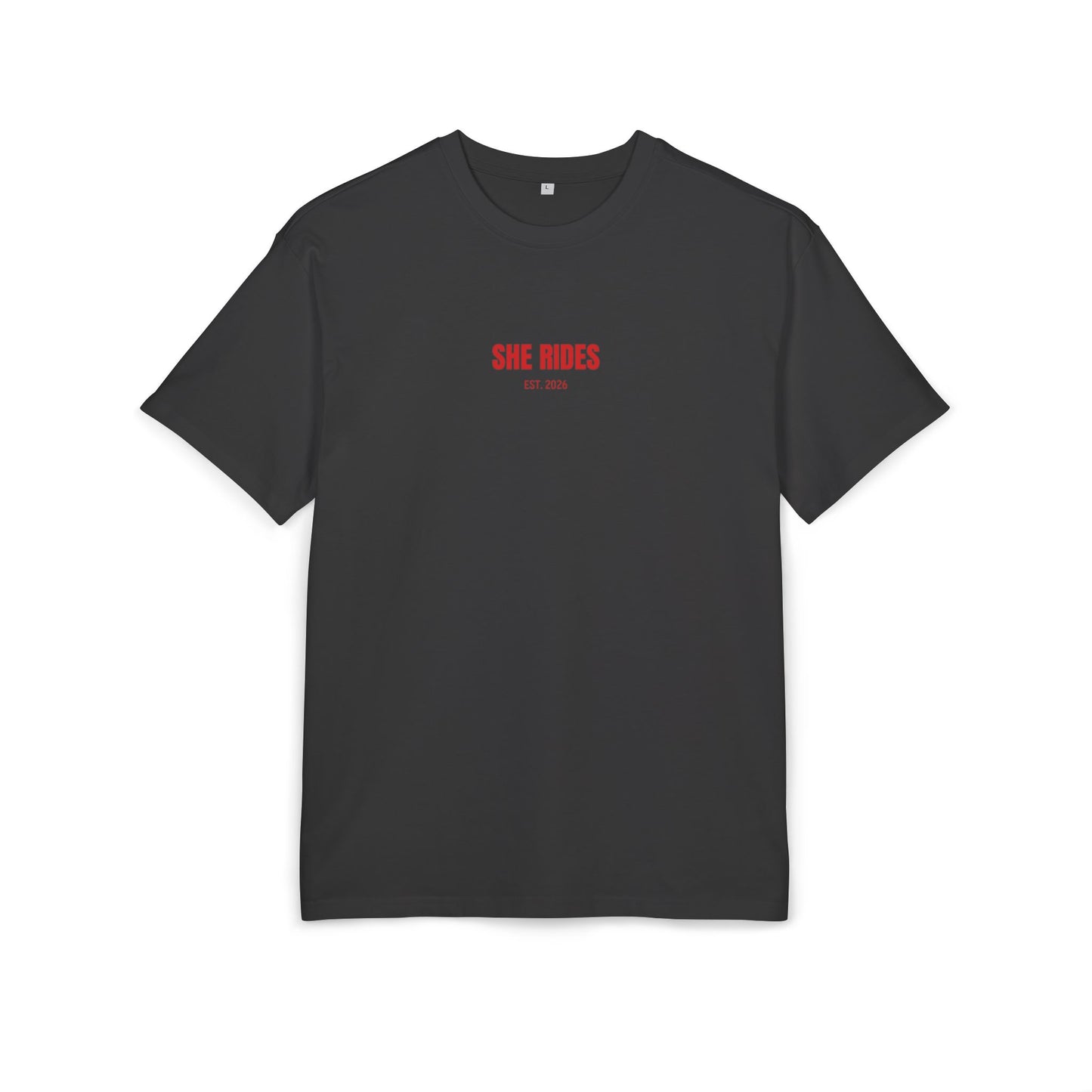 She Rides RideOrDie Oversized T-shirt Rood//Bikergirl T-shirt