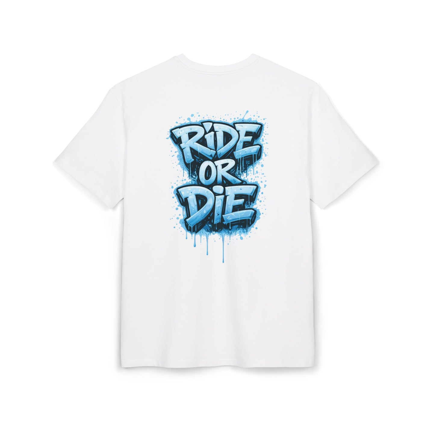 She Rides RideOrDie Oversized T-shirt Blauw//Bikergirl T-shirt