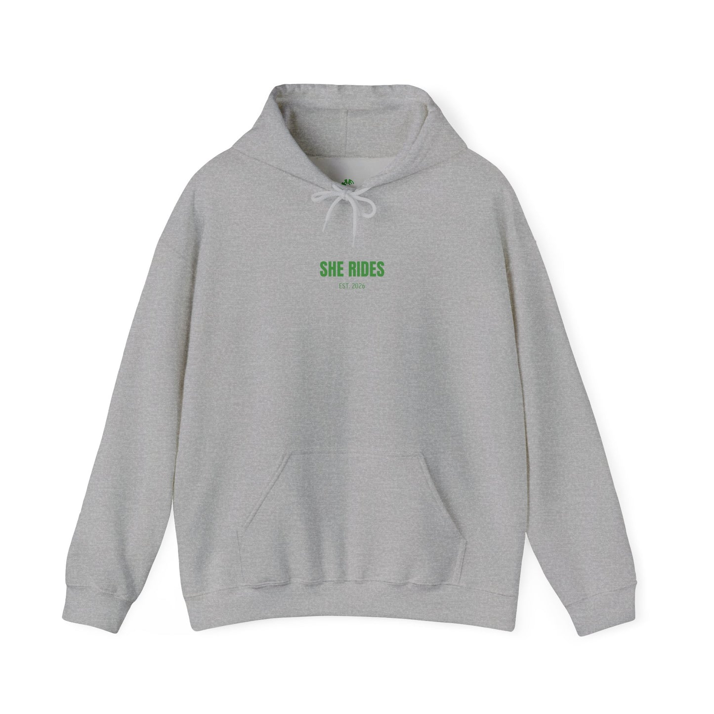 She Rides Basic Hoodie Groen//Bikergirl Hoodie
