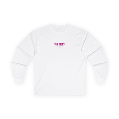 She Rides RideOrDie Long Sleeve Roze//Bikergirl Long Sleeve
