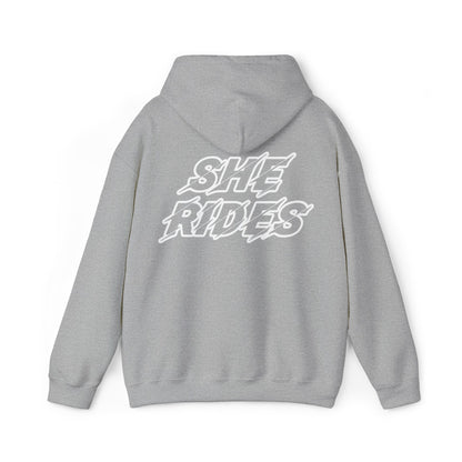 She Rides Original Hoodie Zwart&Wit//Bikergirl Hoodie