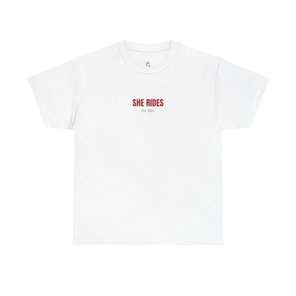 She Rides Basic T-shirt Rood