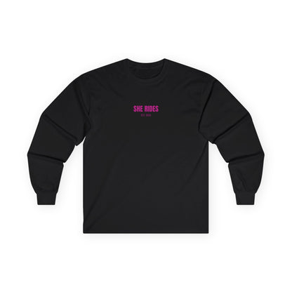 She Rides RideOrDie Long Sleeve Roze//Bikergirl Long Sleeve