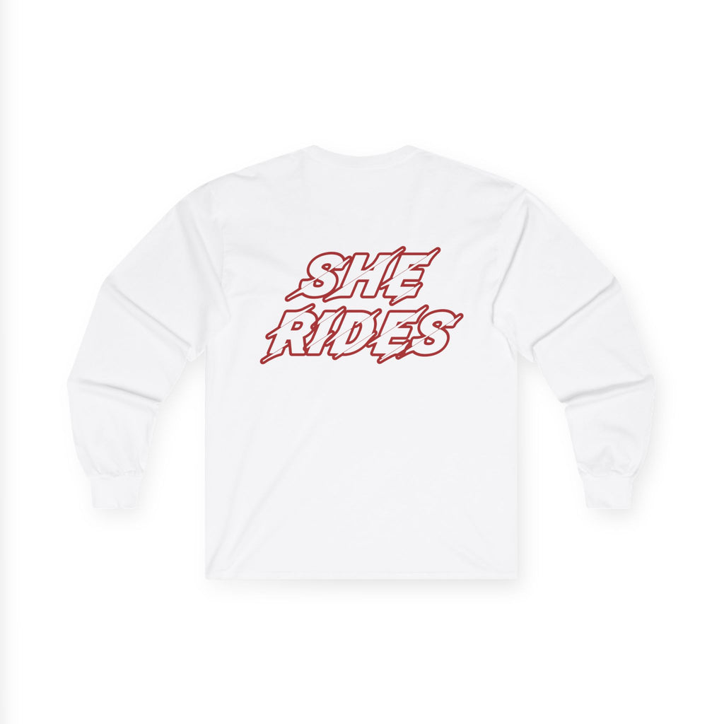 She Rides Long Sleeve Rood