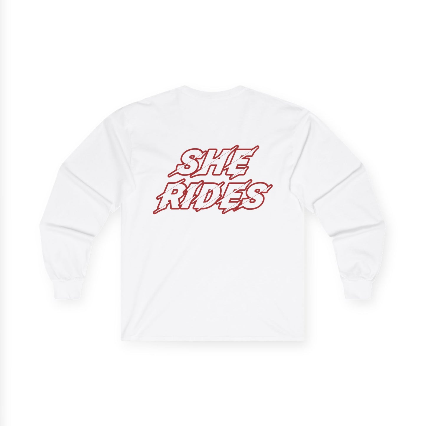 She Rides Long Sleeve Rood//Bikergirl Long Sleeve