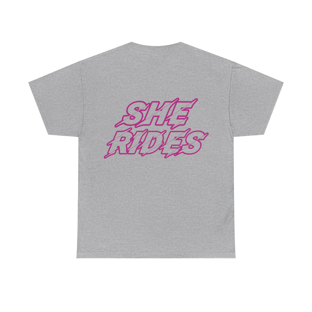 She Rides original T-shirt Roze