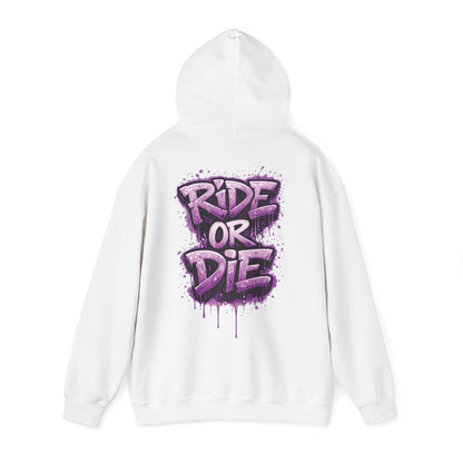 She Rides RideOrDie Hoodie Paars//Bikergirl Hoodie