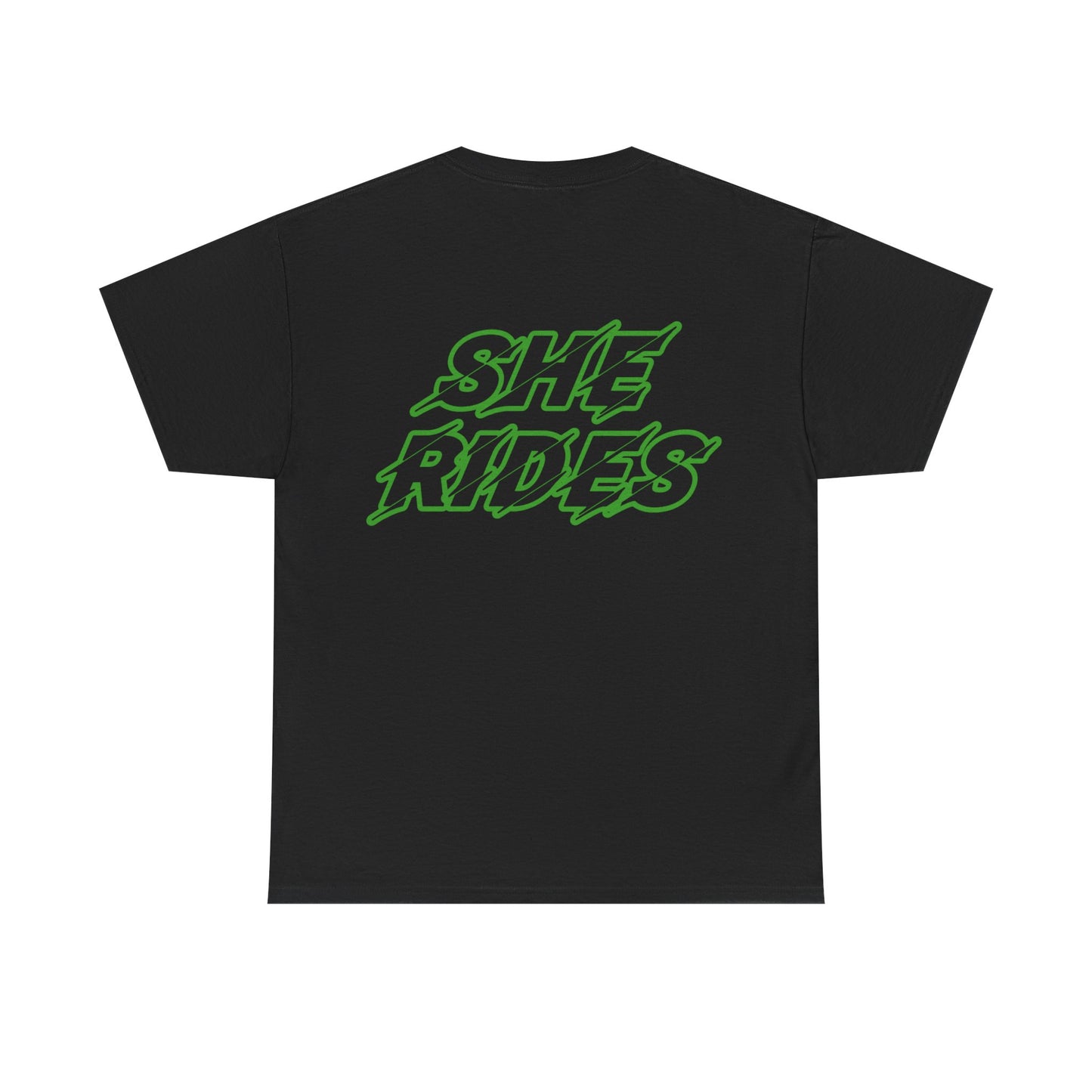 She Rides original T-shirt Groen//Bikergirl T-shirt