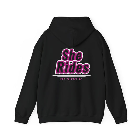 She Rides Hoodie Roze//Bikergirl Hoodie