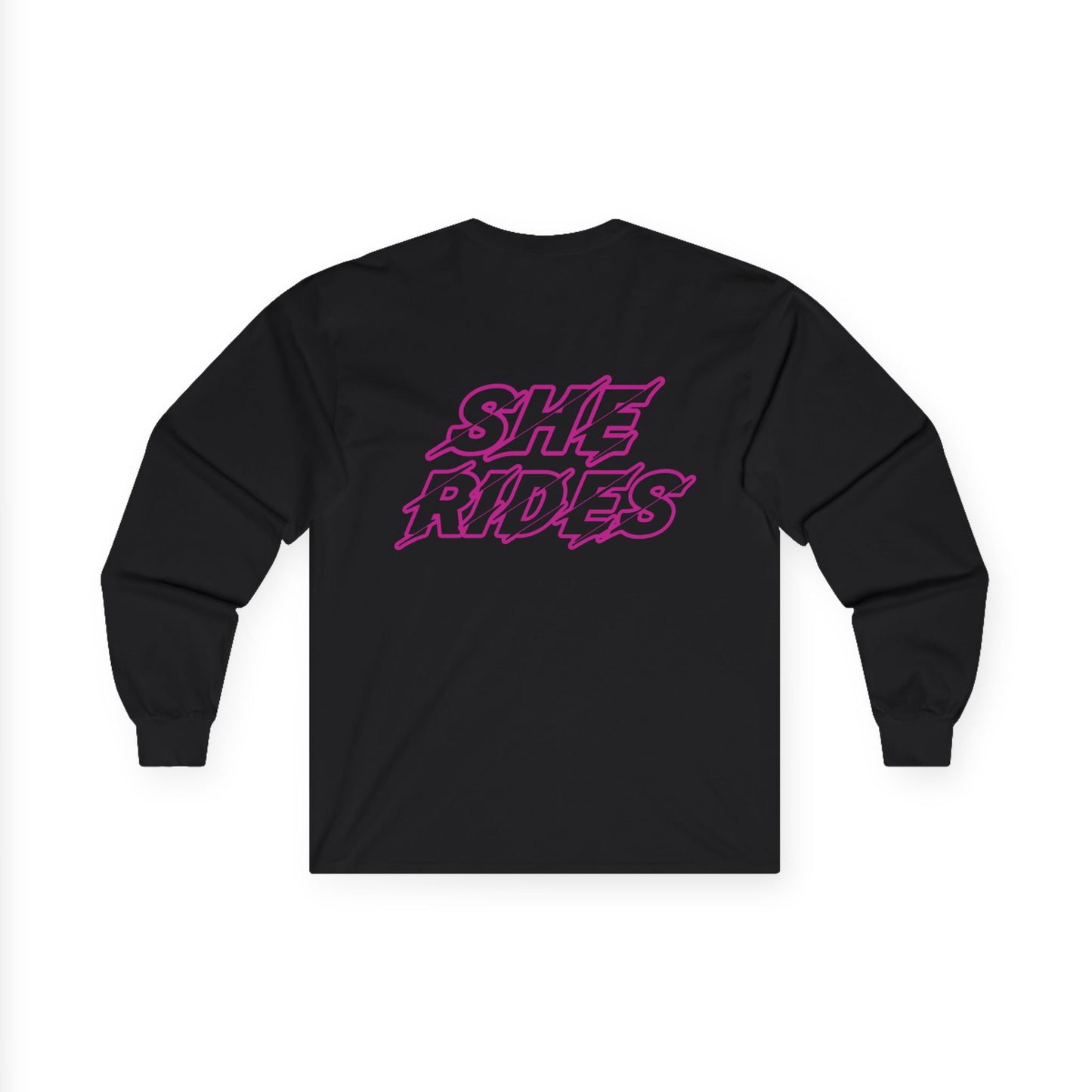 She Rides Long Sleeve Roze//Bikergirl Long Sleeve