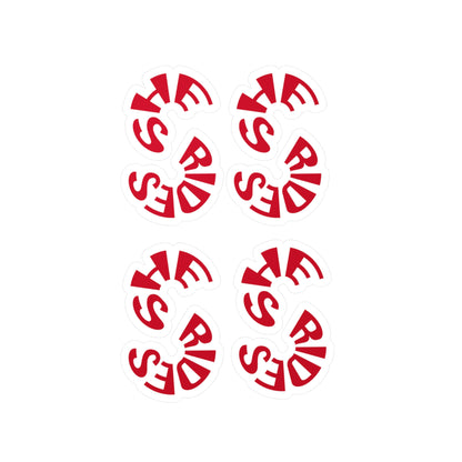 Stickers She Rides logo Rood Kiss-Cut Vinyl