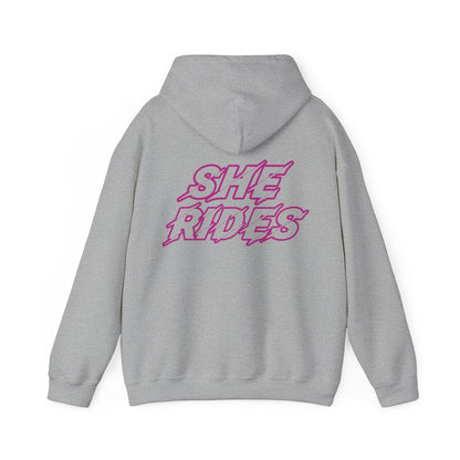 She Rides Original Hoodie Roze//Bikergirl Hoodie