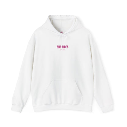 She Rides RideOrDie Hoodie Roze//Bikergirl Hoodie
