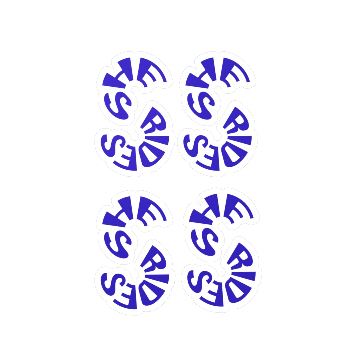 Stickers She Rides logo Blauw Kiss-Cut Vinyl