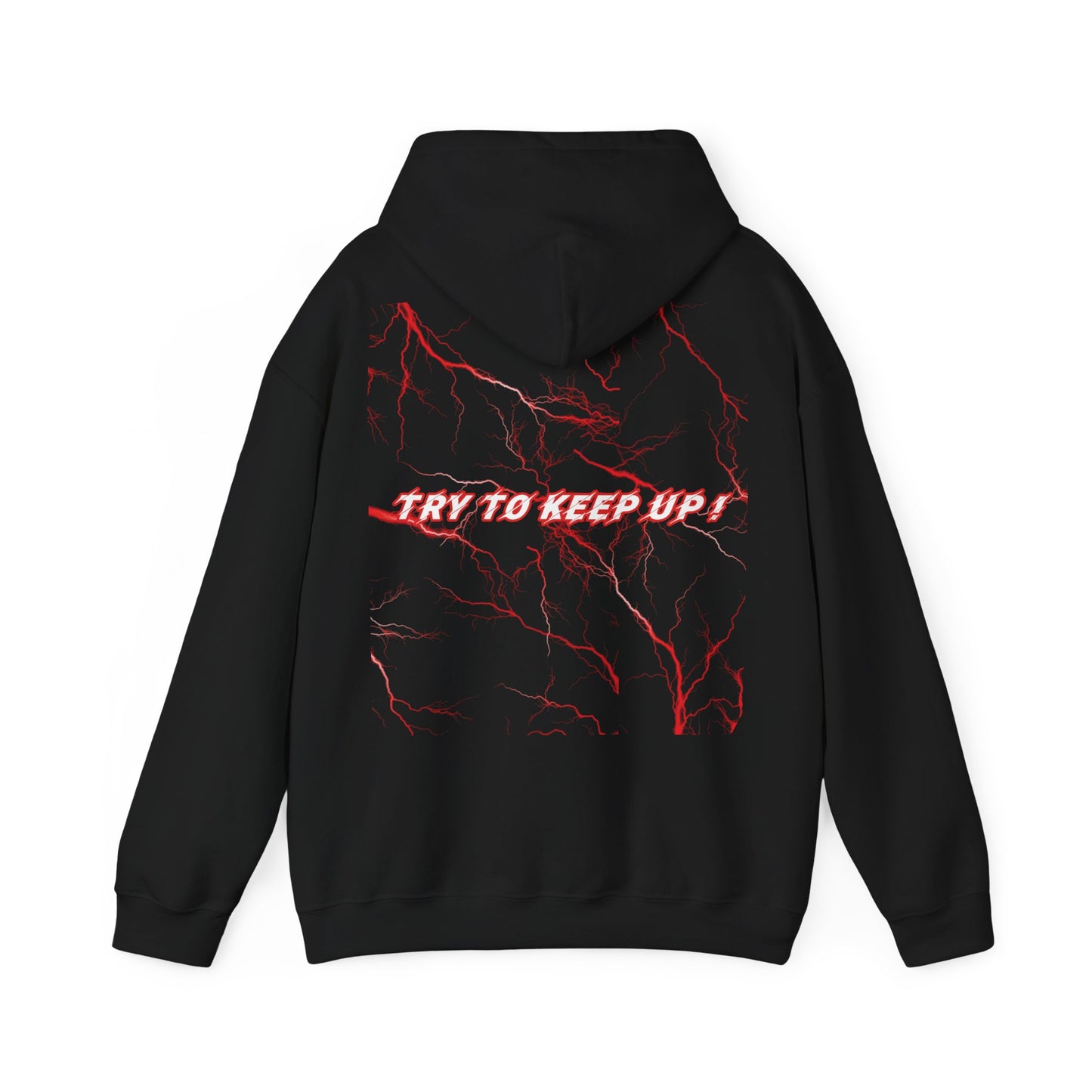 She Rides "try to keep up!" Lightning Hoodie  Rood//Bikergirl Hoodie