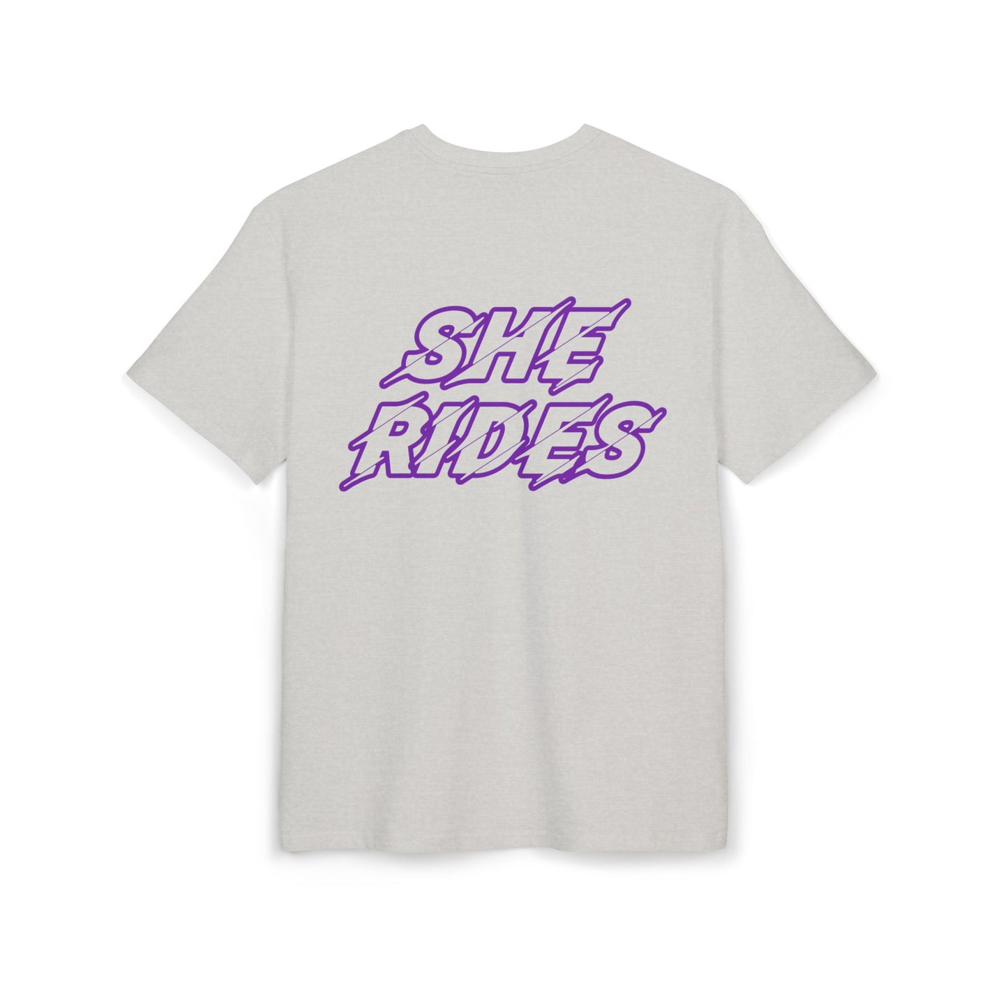 She Rides Oversized T-shirt Paars//Bikergirl T-shirt