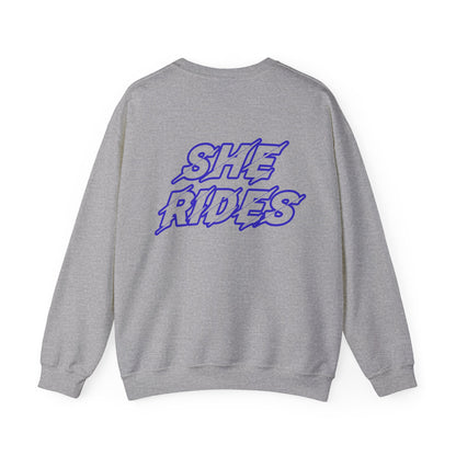 She Rides Original Sweater Blauw//Bikergirl Sweater