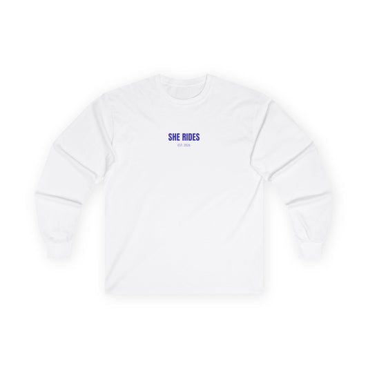 She Rides Basic Long Sleeve Blauw//Bikergirl Long Sleeve