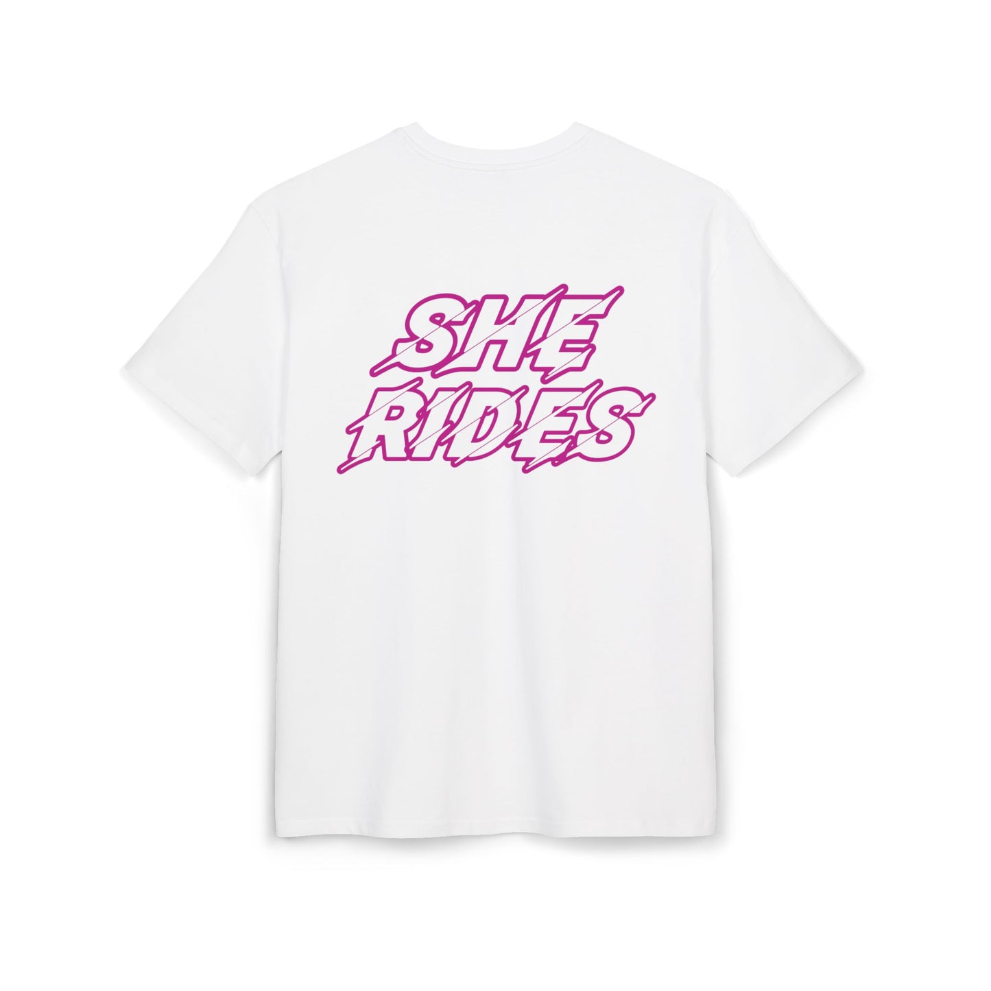 She Rides Oversized T-shirt Roze//Bikergirl T-shirt